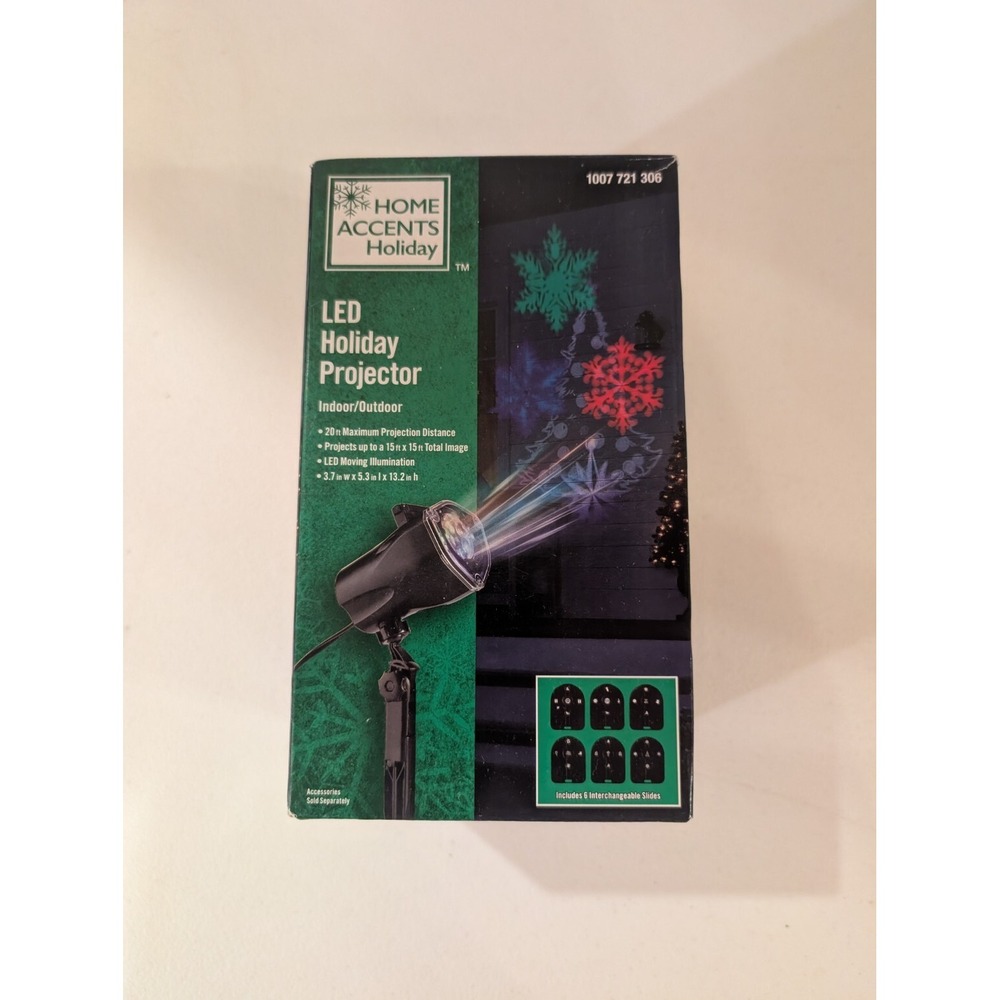 Home Accents LED Holiday Projector Indoor/Outdoor New Open Box 6 Slides - Picture 1 of 3